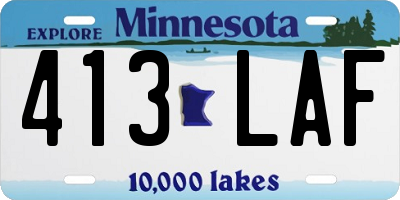 MN license plate 413LAF