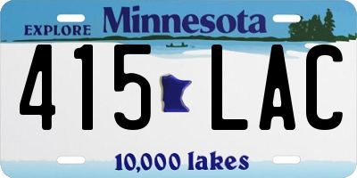 MN license plate 415LAC