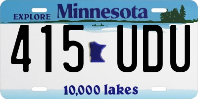 MN license plate 415UDU
