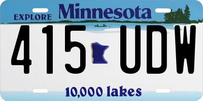 MN license plate 415UDW