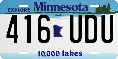 MN license plate 416UDU