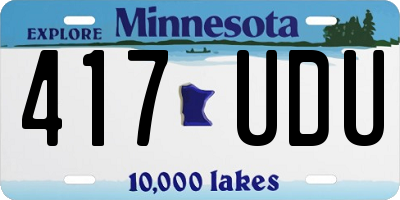 MN license plate 417UDU
