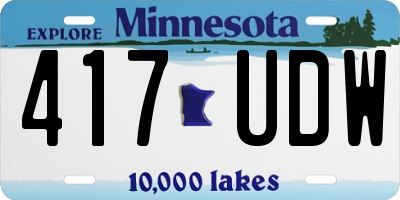 MN license plate 417UDW