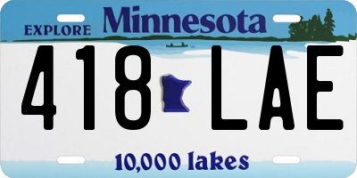 MN license plate 418LAE