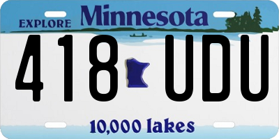 MN license plate 418UDU