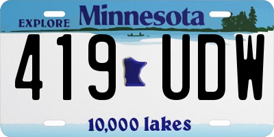 MN license plate 419UDW