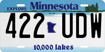 MN license plate 422UDW