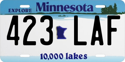 MN license plate 423LAF