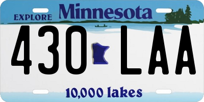 MN license plate 430LAA