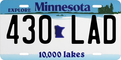 MN license plate 430LAD