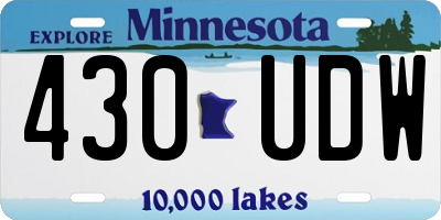 MN license plate 430UDW