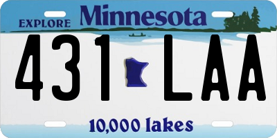 MN license plate 431LAA