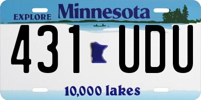 MN license plate 431UDU