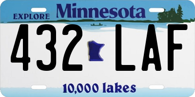 MN license plate 432LAF