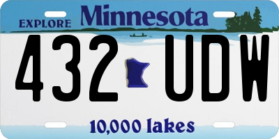 MN license plate 432UDW