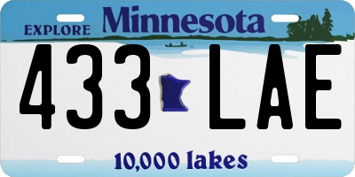 MN license plate 433LAE