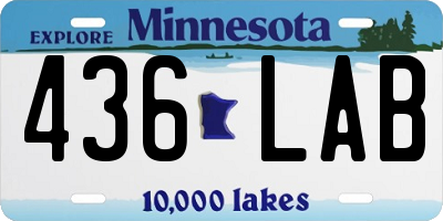 MN license plate 436LAB
