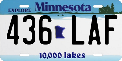 MN license plate 436LAF