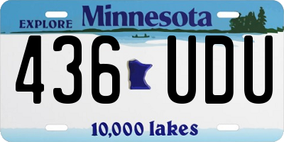 MN license plate 436UDU