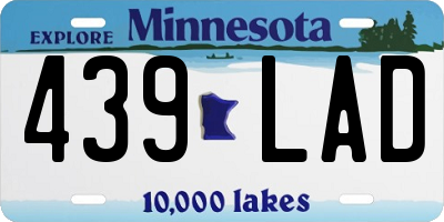 MN license plate 439LAD
