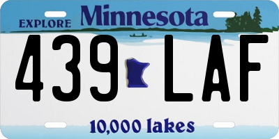 MN license plate 439LAF