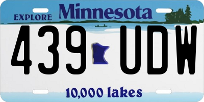 MN license plate 439UDW