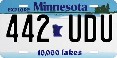 MN license plate 442UDU