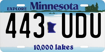 MN license plate 443UDU