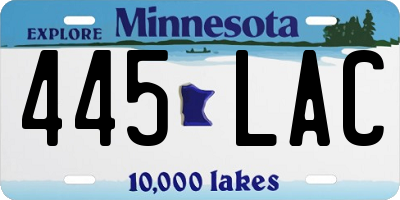 MN license plate 445LAC