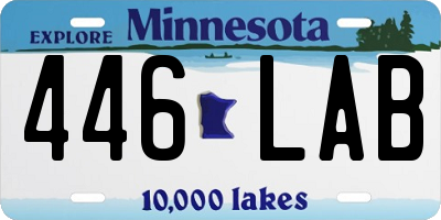 MN license plate 446LAB