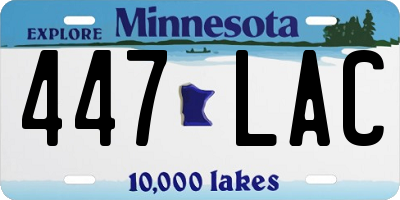 MN license plate 447LAC
