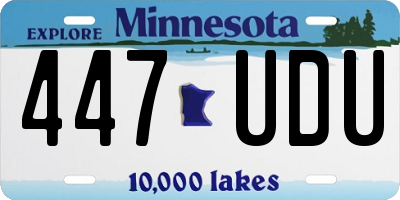 MN license plate 447UDU