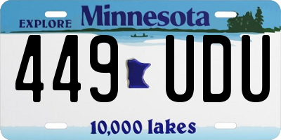 MN license plate 449UDU