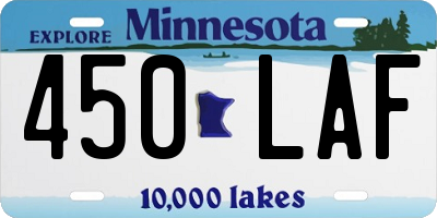 MN license plate 450LAF