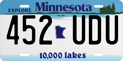 MN license plate 452UDU