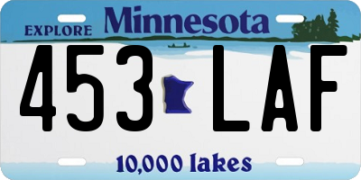 MN license plate 453LAF