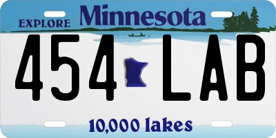 MN license plate 454LAB