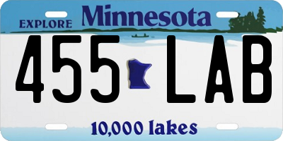 MN license plate 455LAB