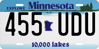 MN license plate 455UDU
