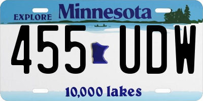 MN license plate 455UDW