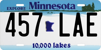 MN license plate 457LAE