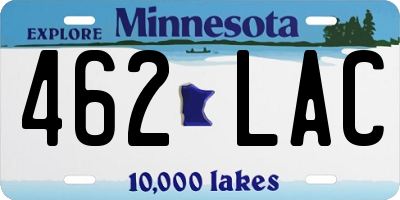 MN license plate 462LAC