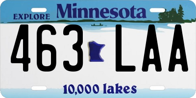 MN license plate 463LAA