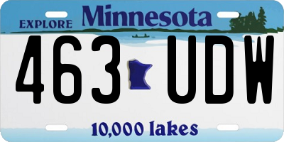 MN license plate 463UDW