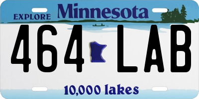 MN license plate 464LAB