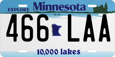 MN license plate 466LAA
