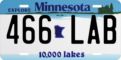 MN license plate 466LAB