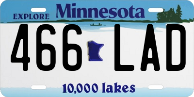 MN license plate 466LAD
