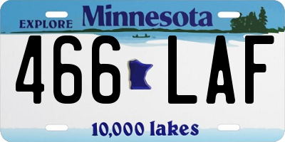MN license plate 466LAF