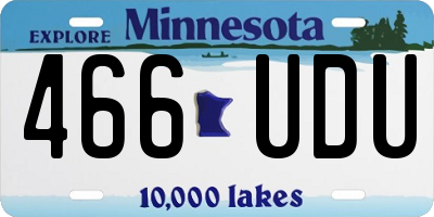 MN license plate 466UDU